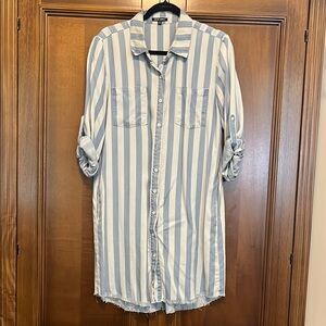 Dear John Blue and White Striped Shirt